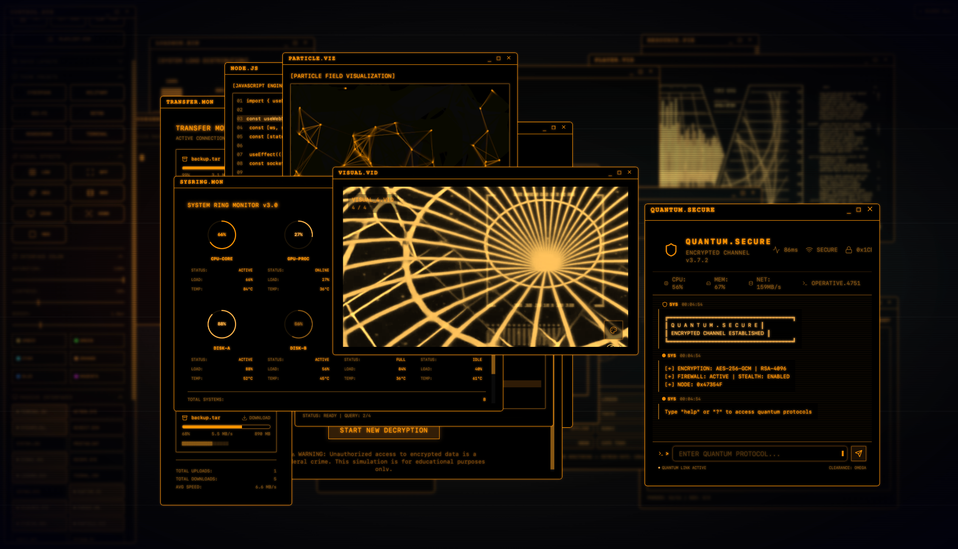 Hollywood UI – Futuristic Hacker Interface Simulator